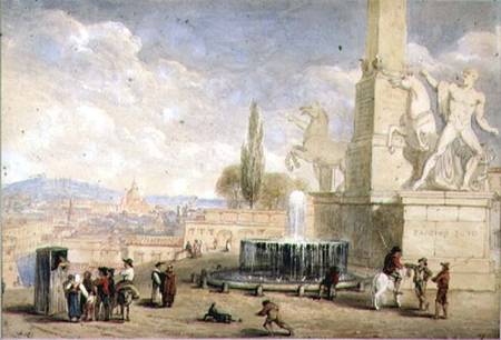 Monte Cavallo, Rome  on von William Brockedon