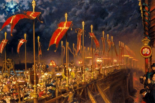 London Bridge on the Night of the Marriage of the Prince and Princess of Wales von William Holman Hunt