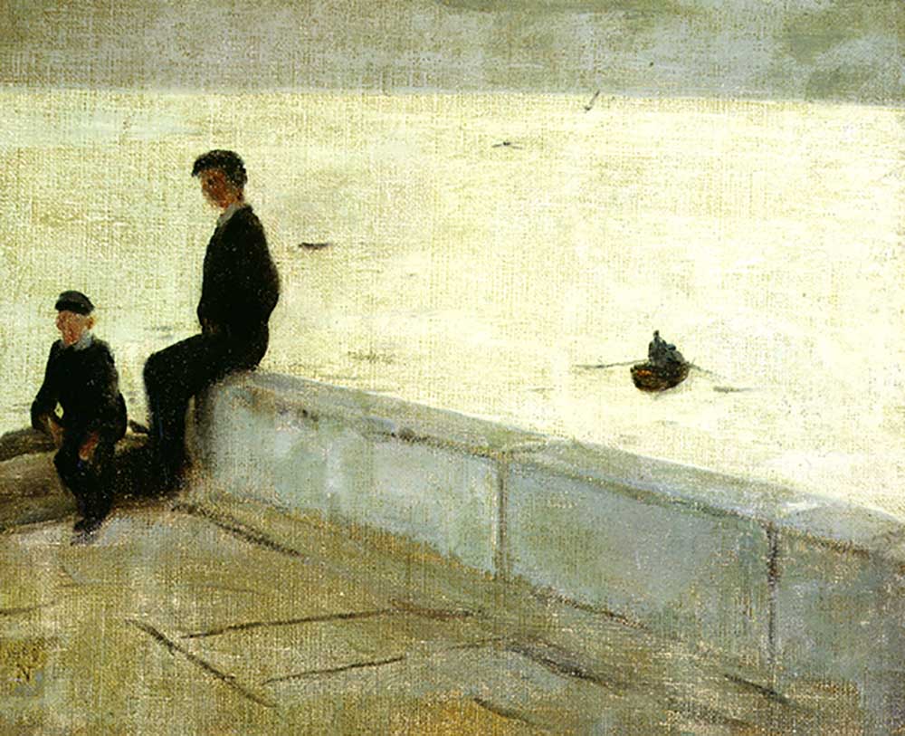 Jungen auf einem Pier, 1909 von William Nicholson