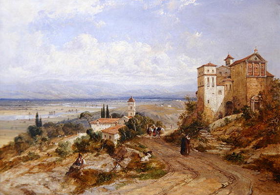 Two Convents at Nemi, Italy, 1853 (oil on canvas) von William Oliver
